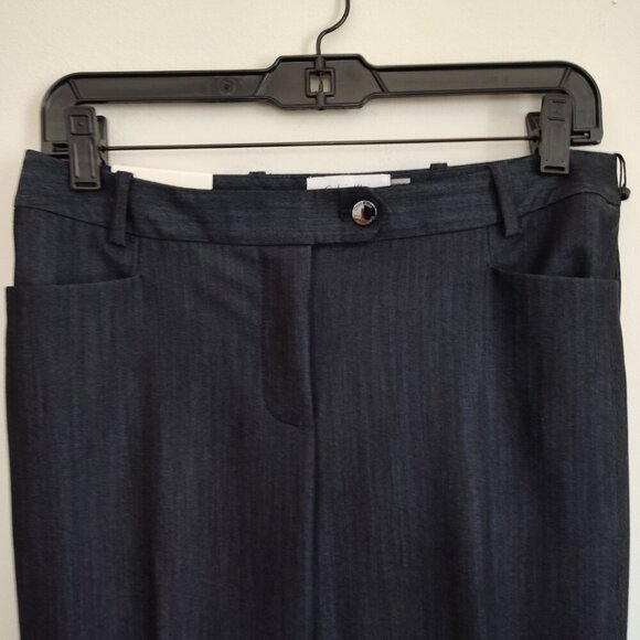 Ladies SZ 6P Calvin Klein Navy Straight Leg Office Pant - Picture 2 of 4